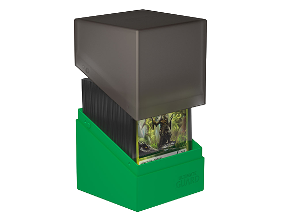 Deck Box - SYNERGY Boulder 100+ Black/Green - Standard Size - Ultimate Guard