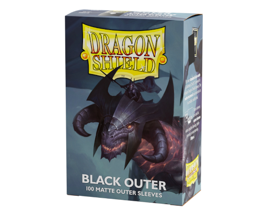 Sleeves - Standard Size Outer Sleeves - Matte Black - Dragon Shield