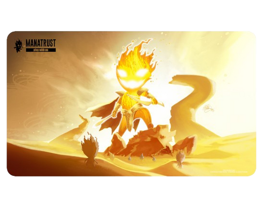 Playmat - Firey, The New Dawn - Black Logo - ManaTrust Lifestyle