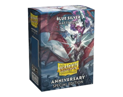 Sleeves - Dual Matte Blue/Silver  - 25th Special Edition - Dragon Shield