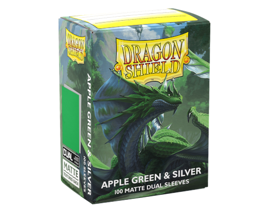 Sleeves - Dual Matte Apple Green/Silver - Dragon Shield