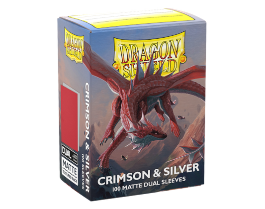 Sleeves - Dual Matte Crimson/Silver - Dragon Shield