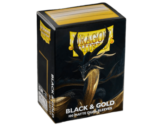 Sleeves - Dual Matte Black/Gold - Dragon Shield