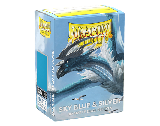Sleeves - Dual Matte Sky Blue/Silver - Dragon Shield
