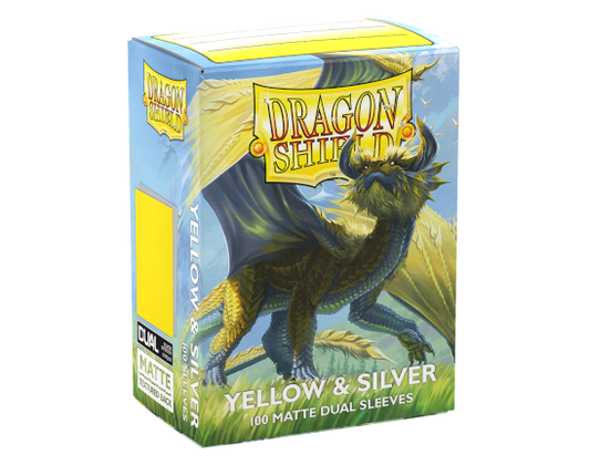 Sleeves - Dual Matte Yellow/Silver - Dragon Shield