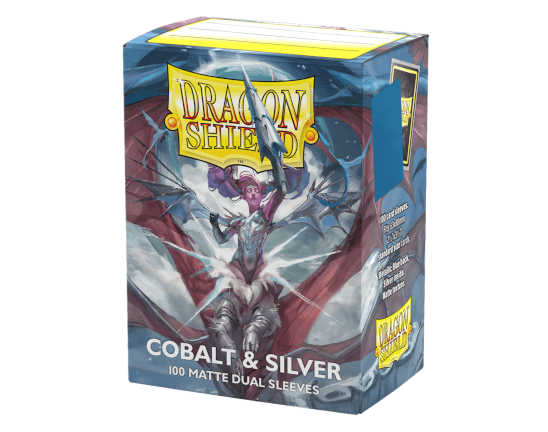 Sleeves - Dual Matte Cobalt/Silver - Dragon Shield