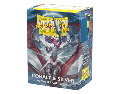 Sleeves - Dual Matte Cobalt/Silver - Dragon Shield