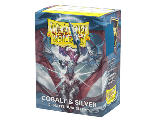 Sleeves - Dual Matte Cobalt/Silver - Dragon Shield
