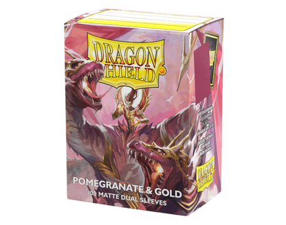 Sleeves - Dual Matte Pomegranate/Gold - Dragon Shield
