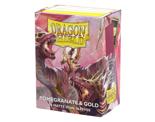 Sleeves - Dual Matte Pomegranate/Gold - Dragon Shield